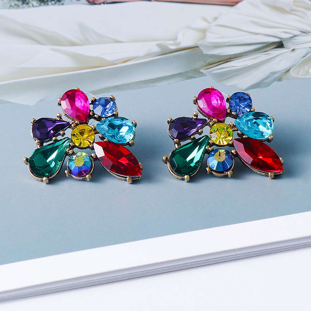 new glass diamond earrings creative earrings personalized jewelry