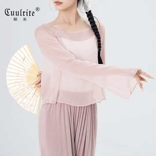 古典舞服纱衣女成人现代舞练功服夏季新款宽松罩衫飘逸舞蹈服上衣