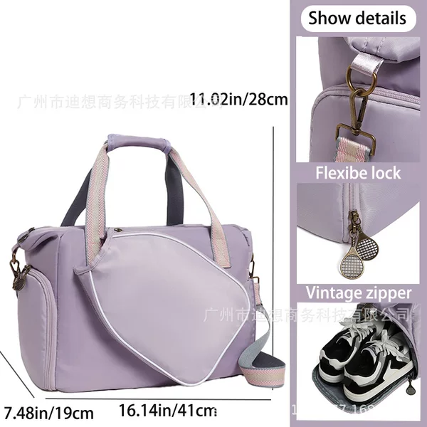 Pickleball Bag 2025 Purple High-Looking New Large-Capacity Crossbody Racket Bag with Independent Shoe Compartment Portable Training