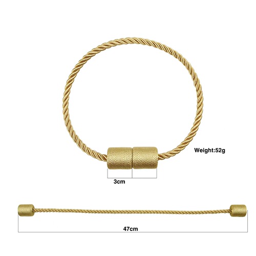 Factory Direct Sales Modern Minimalist Curtain Ties and Strings Three-Strand Rope Cylinder Magnet Clips No-Screw Curtain Ties DTY