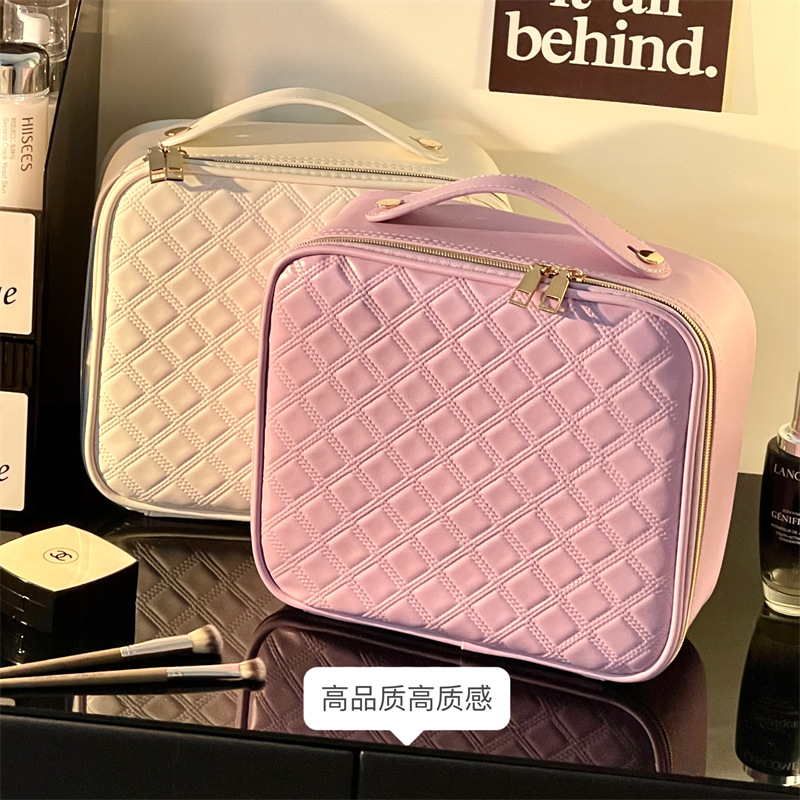 Transfronterizos led lámpara espejo caja de maquillaje bolsa de almacenamiento de productos de cuidado de la piel portátil tacones de maquillaje bolsa de almacenamiento de maquillaje de gran capacidad