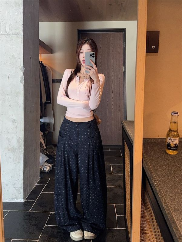 今年流行粉色长袖t恤女装早秋2025新款设计感修身漂亮打底衫上衣|undefined