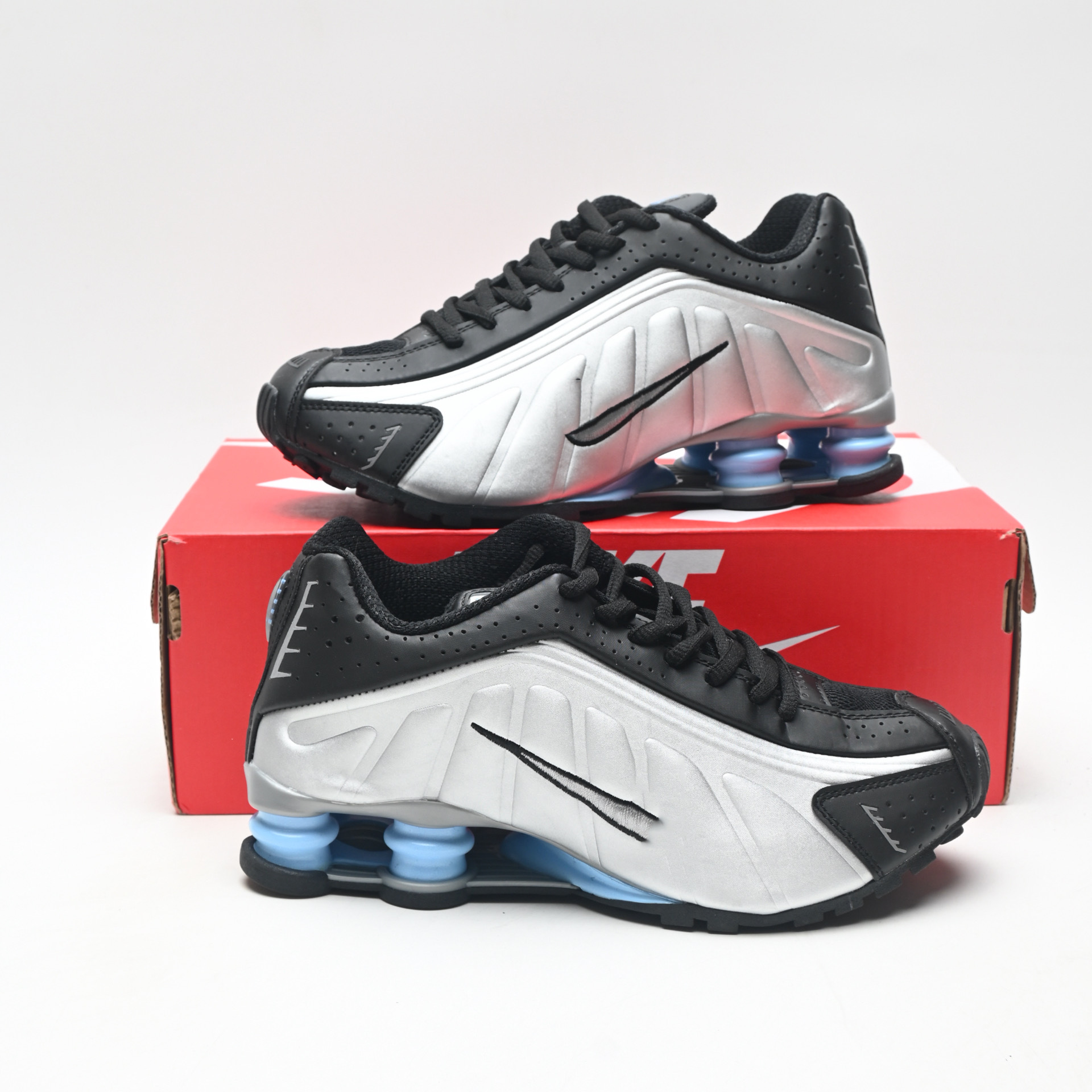 Tenis de Running con Cámara de Aire SHOX R4 Malla y Caucho Transpirable, Antideslizante para Correr y Deportes