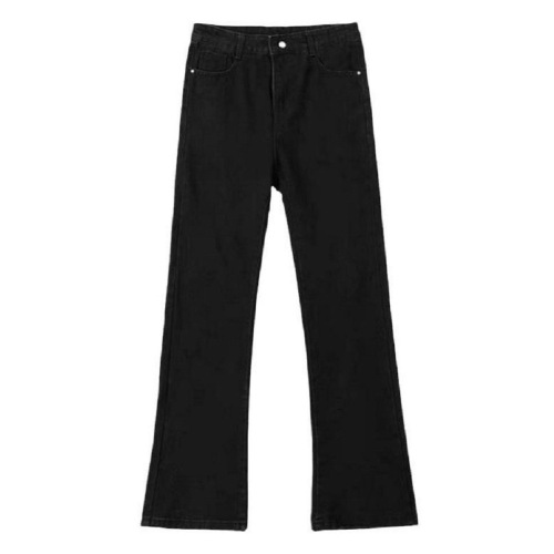 Four Seasons American Style Slimming and Tall Black Curved Knife Jeans for Men Cleanfit Wide-Leg Straight Tube Pants