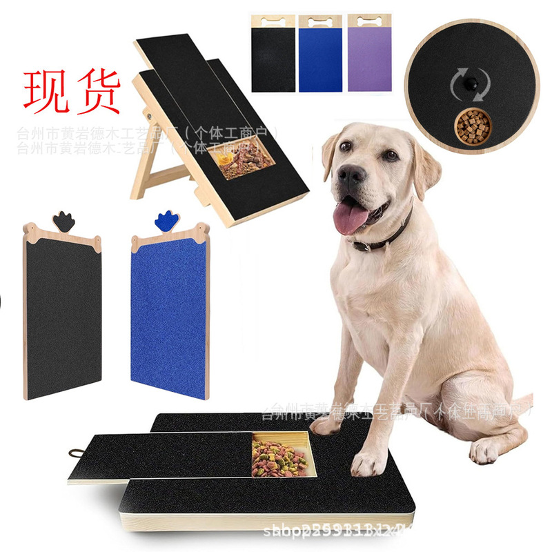Hot-Selling Wooden Dog Claw Board with Sandpaper, Dog Nail Scraper, Pull-Out Food Box, Dog Play Claw Grinding Board