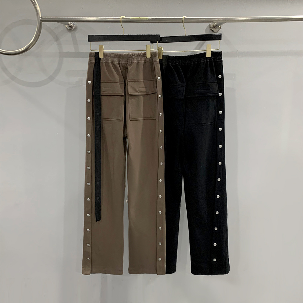 Pantalones Anchos Casuales para Hombre SUBHUMAN | Pantalones Holgados de Corte Amplio con Botones y Abertura Lateral, Estilo Urbano, Tallas Grandes