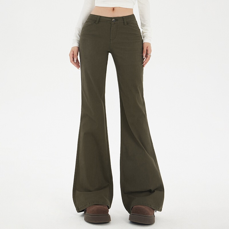 American Retro Hot Girl Style Low-Waist Flared Pants, Slim Fit, Stretchy, Versatile Jeans for Women, New Spring/Summer Collection American Retro Hot Girl Style Low-Waist Flared Pants, Slim Fit, Stretchy, Versatile Jeans for Women, New Spring/Summer Collection