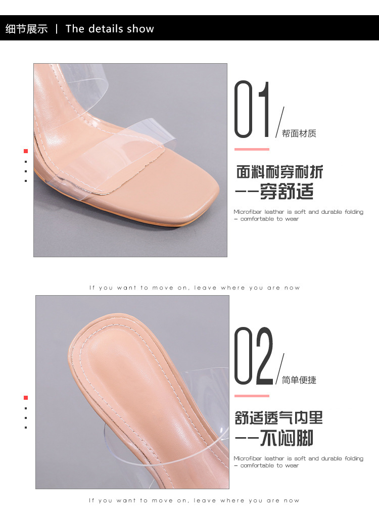 Transparent High Thick-heeled Sandals display picture 18