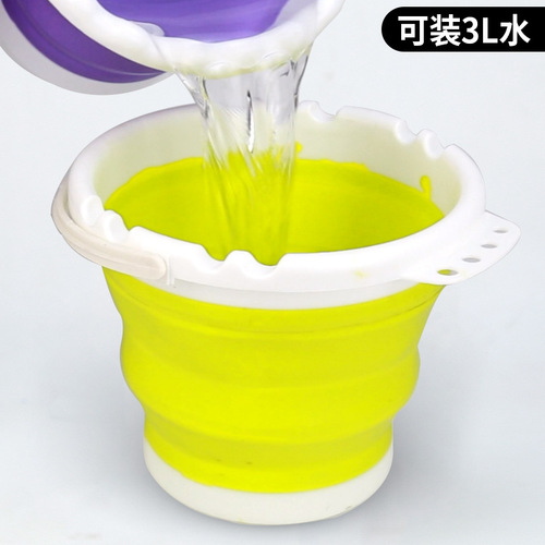 Silicone folding bucket for art painting multifunctional outdoor retractable small bucket paint brush bucket wholesale