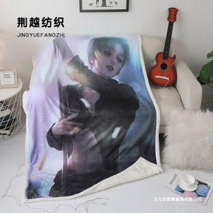 in stock factory direct digital printing flannel composite blanket air conditioning blanket peripheral cartoon gift blanket polyester