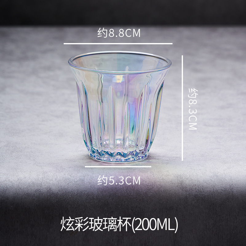 Taza de café pintada vidrio templado pintado a mano bombarderos americanos coloridos retrógrados transparentes sucios Latte Australia