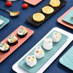 Sushi plate rectangular barbecue plate imitation ceramic snack plate Western plate creative snack Japanese sushi long plate