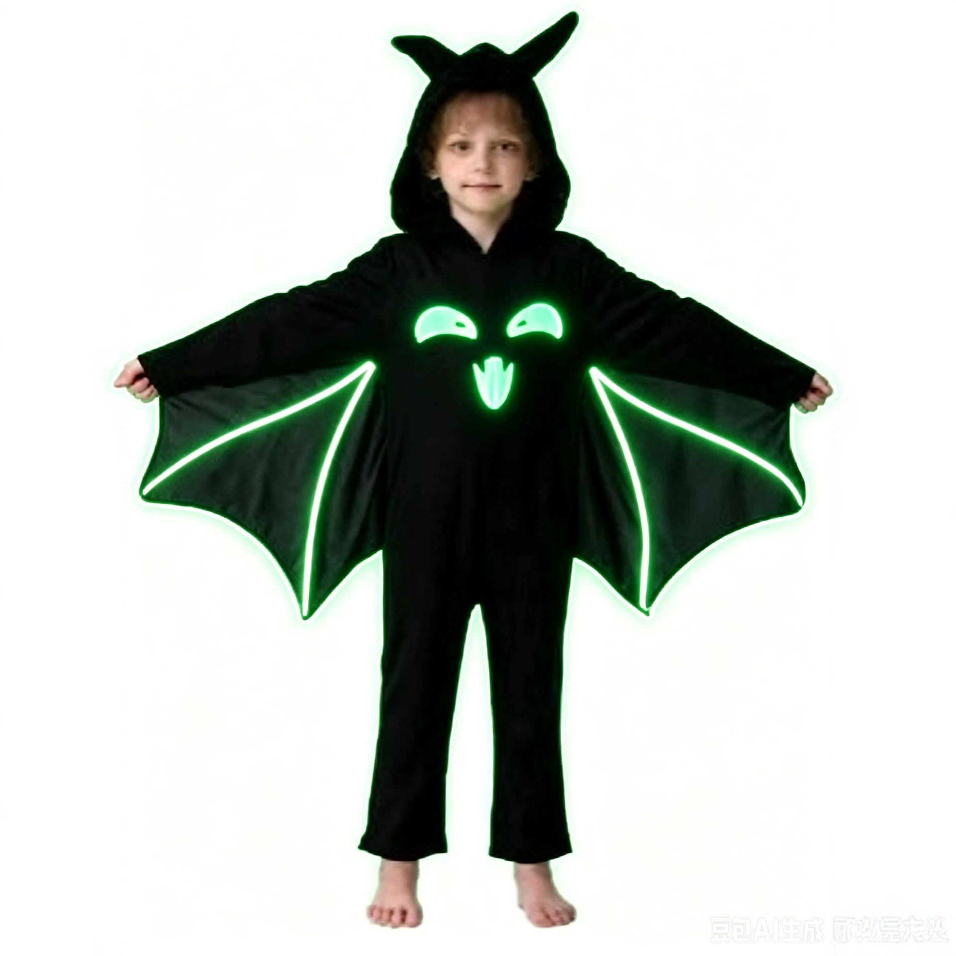 Children's Halloween Bat Jumpsuit, Luminous Cartoon Animal Performance Costume, Cross-Border Funny Stage Costume