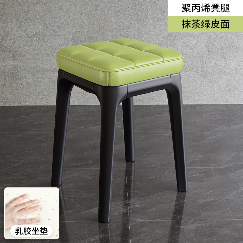 Silla de comedor del hogar taburete de plástico silla engrosada bolsa suave Banco alto apilable moderno simple comedor taburete sala de estar