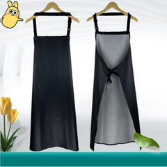 加厚PU皮革防水防油耐酸鹼水產銷售廚房防污工作勞保皮圍裙
