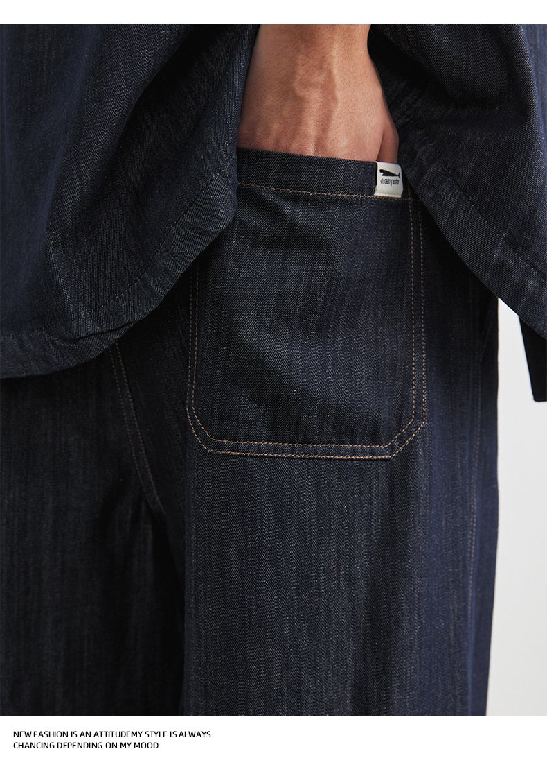 Bộ vest denim nam hai mảnh áo sơ mi dài tay quần dài — màu sắc chi tiết 13