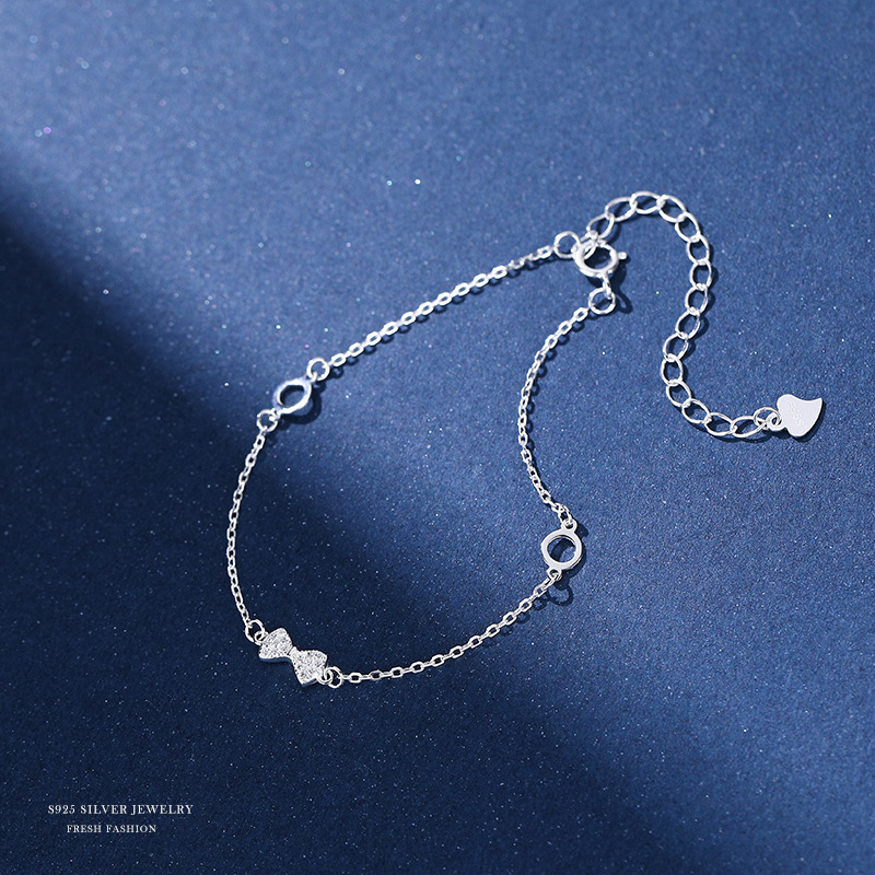Silver Bow Bracelet For Women Elegant Sterling Silver Accessory_voghion.com