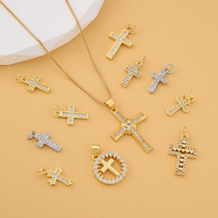 Cross-Border Amazon Hot Selling Cross Necklace for Men and Women Personalized 18K Gold-Plated Cross Pendant Ins Trend Jewelry