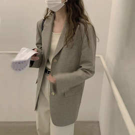 现 2026春季新款韩国设计师ler*be美娜家羊毛羊绒西服西装外套