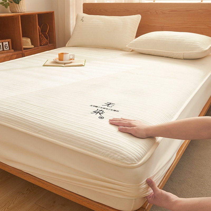 Cama de algodón sin teñido de comercio exterior tipo de cama de cama tipo A clase madre-infantil bordado agua lavado algodón fibra de soja barrera anti-deslizante