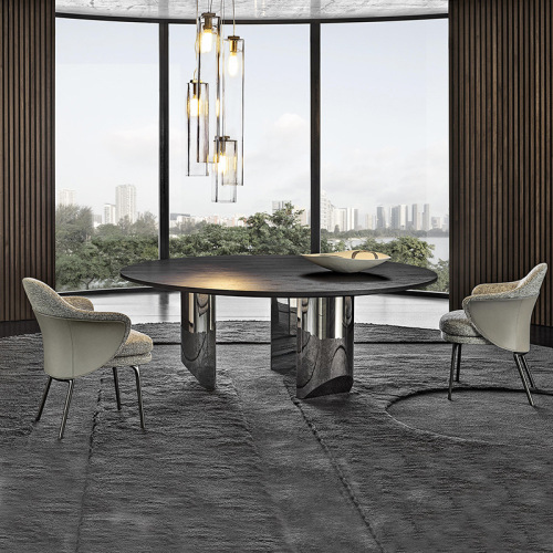 Luxury modern dining chair, simple leisure chair, solid wood Italian minimalist chair, restaurant model room sales office negotiation chair 