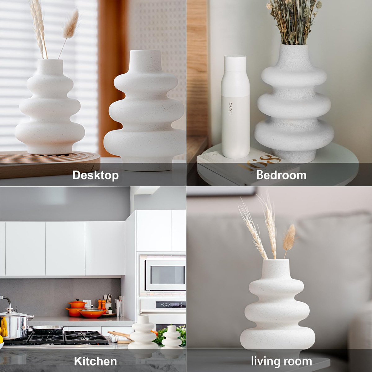 Vaso de cerámica blanca moderna creativa sala de estar decoración de gabinete de televisión decoración de flores decoración de mesa artesanía