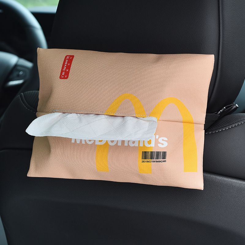 クリエイティブな麦門かわいい車載ティッシュボックス吸引紙箱自動車防水式ティッシュカバー掛け袋サンシェード|undefined