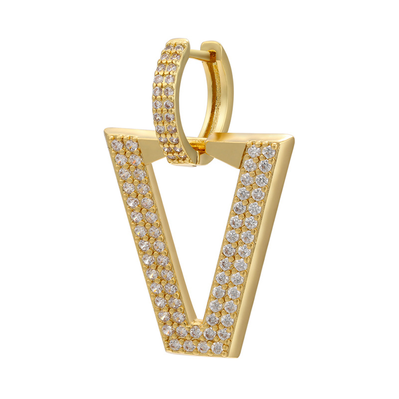 Wholesale Micro-studded Zircon Earrings Inverted Triangle Earrings Nihaojewelry display picture 8