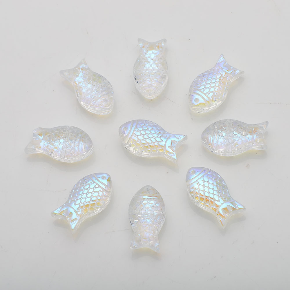 30g Weight Beads Jewelry Making Type DIY Jewelry Accessories Classification a Pack of 30 Quantity Crystal Material Fish Pattern Plating Design Cute Style A Pack Of 30 Crystal Fish DIY Jewelry Accessories Beads 10
