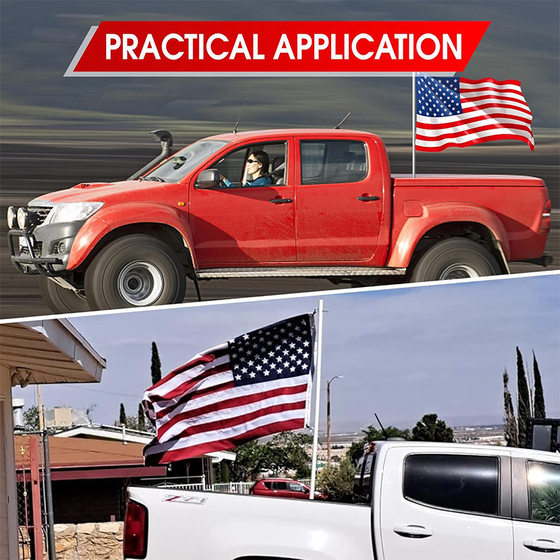 Truck flagpole mounting bracket drilling-free carriage flagpole bracket suitable for 1.2in and below flagpoles