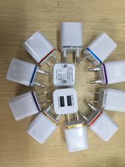 New dual usb color with gold edge charging head 2.1A mobile phone Android universal dual U charger wholesale direct sales