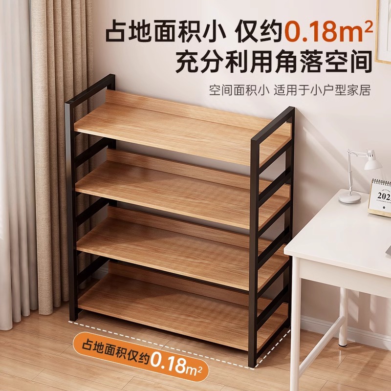 Estante de almacenamiento multicapa estante de almacenamiento de balcón de piso doméstico estante de exhibición de tabla de hierro estante de acero simple estante de madera