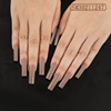 Long square fake nails for manicure, nail stickers, french style, ready-made product, wholesale