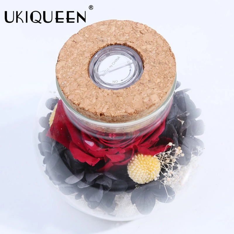 Yunnan inmortalidad flor rosa botella de deseo copa de vidrio temporada de graduación para maestros y estudiantes regalos de cumpleaños superiores al por mayor