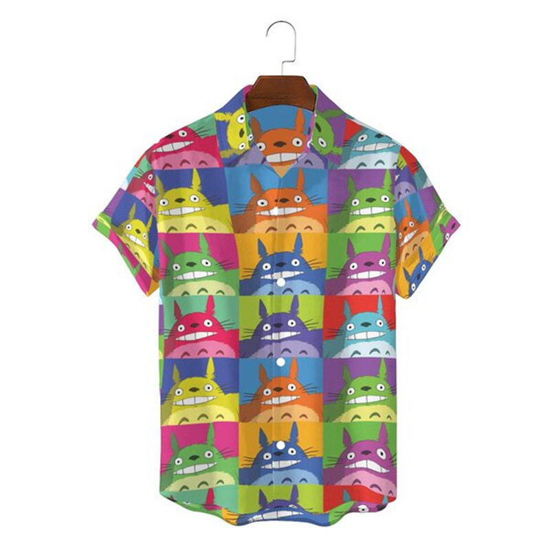 Camisa de manga corta con estampado de primavera y verano transfronterizo de estilo de playa casual hawaiano geométrico de manga corta para hombres Camisa 2024 nuevo estilo