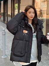 少女白色羽絨棉服外套冬初中高中學生韓版短款面包服加厚棉衣棉襖