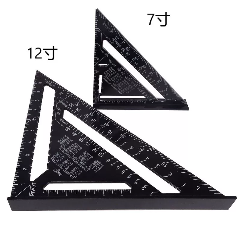 WM7 -inch public British -made aluminum profile Black oxidation triangular board 90 degrees 45 degrees triangular ruler right angle