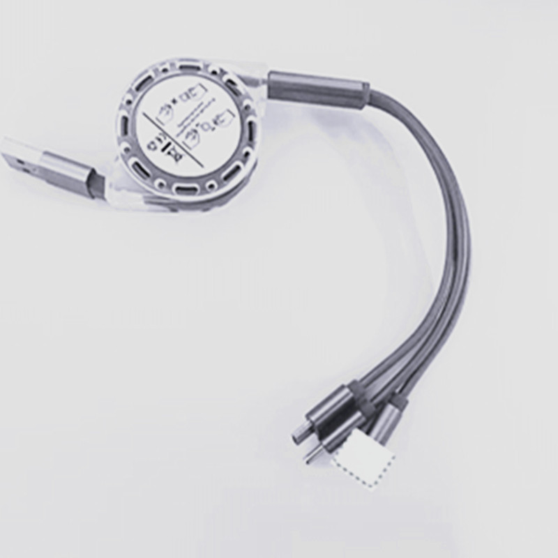 包邮伸缩一拖三数据线礼品批发收缩充电线三合一快充线多头收纳线详情9