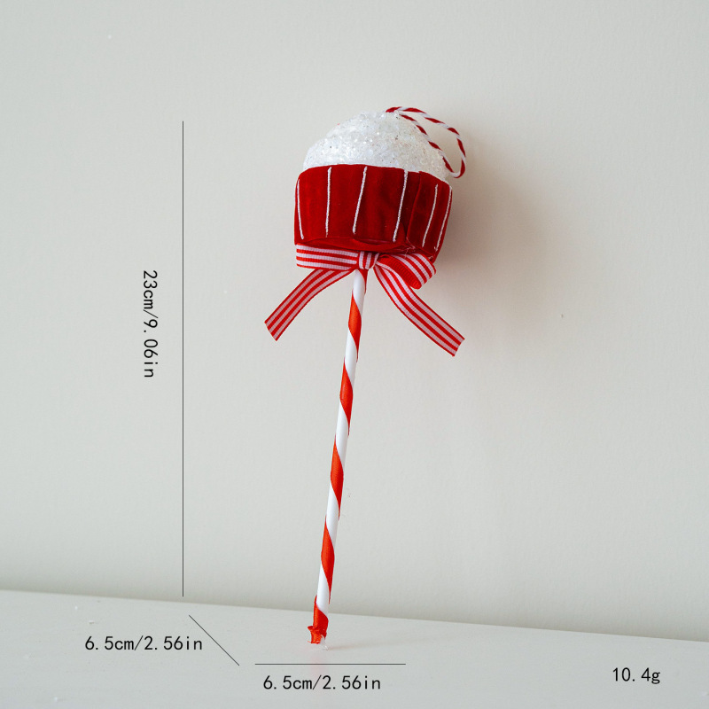 2025 新赤と白の装飾泡キャンディー杖ロリポップペンダントクリスマス装飾クリスマスツリー装飾品|undefined