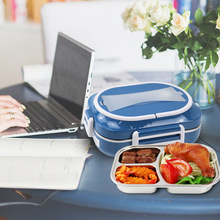 批發便攜三合一防漏快速加熱電熱飯盒插電保溫飯盒產地跨境貨源