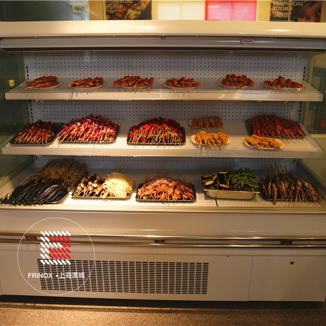 FRINOX串串香工程案例 保鲜冷藏设备餐饮风幕柜立式展示柜弧形柜