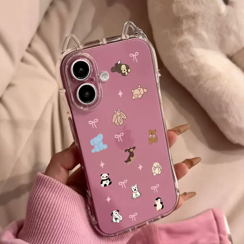 Apple, iPhone15, мультяшный совместимый чехол с бантом, 15promax