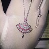 Classic dancing pendant, necklace, brooch, micro incrustation, diamond encrusted, silver 925 sample