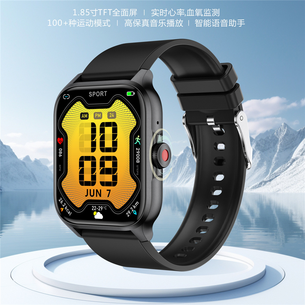 2024 nuevo producto transfronterizo QX15 reloj inteligente llamada Bluetooth frecuencia cardíaca presión arterial oxígeno en sangre información de movimiento reproducción de música