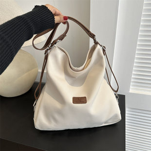 Capacious fashionable solid color demi-season one-shoulder bag, universal backpack, Korean style