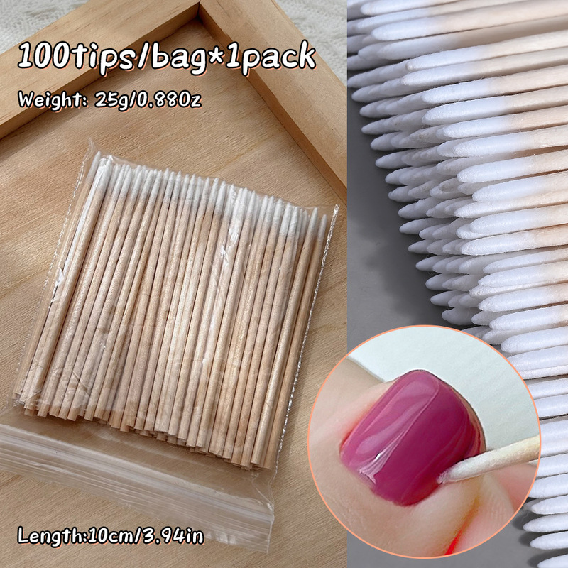 10cm Pointed Fine Cotton Swabs, Disposable Double-Ended Pink Eyeliner Beauty Cotton Swabs 10cm Pointed Fine Cotton Swabs, Disposable Double-Ended Pink Eyeliner Beauty Cotton Swabs