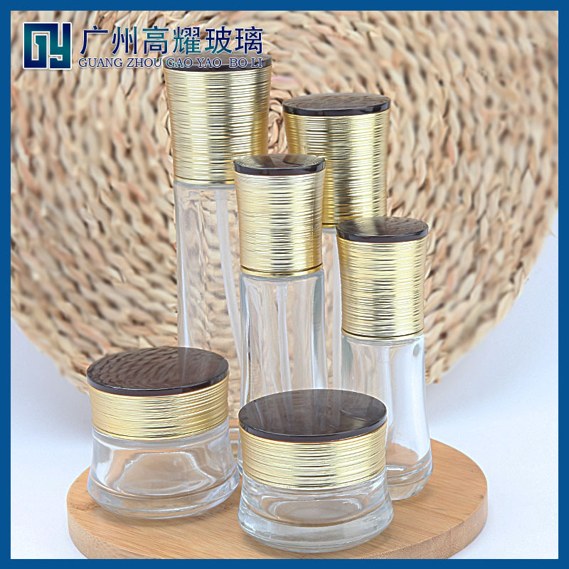 新款玻璃乳液瓶30g50g40ml60ml100ml120ml精华液瓶面霜眼霜膏霜瓶