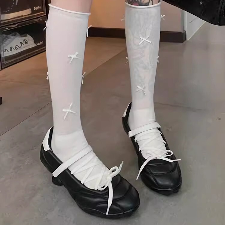 [in stock] Diablo Star Series Functional Sports Ballet Lace-up Niche Design High Heeled Mary Jane Shoes