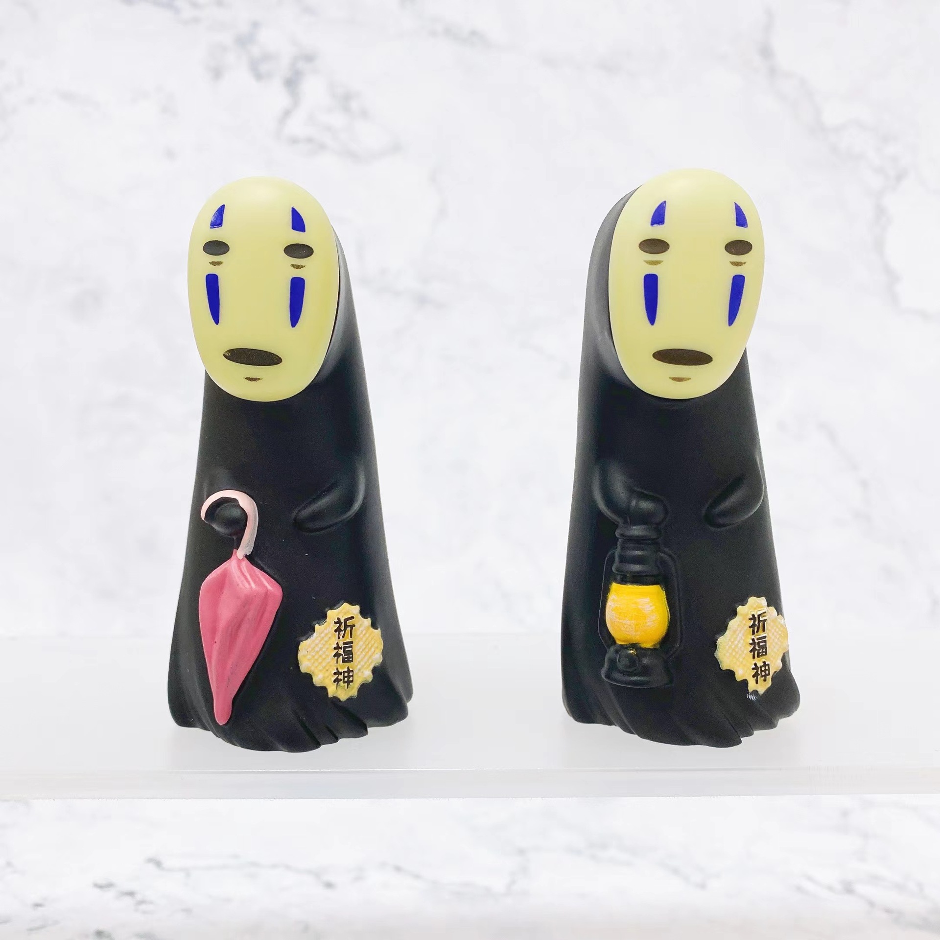 El viaje de Chihiro figura guardián sin rostro muñeca masculina máscara de Halloween pastel de coche decoración caja ciega modelo de figura