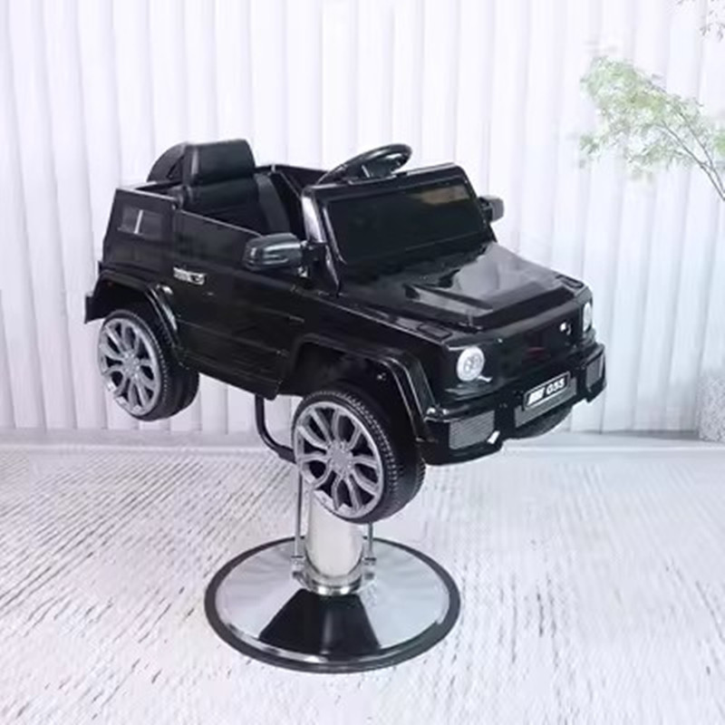Silla de peluquería de coche para bebé, silla giratoria de elevación, coche de música de dibujos animados, silla de peluquería para niños, cojín, telesilla de peluquería